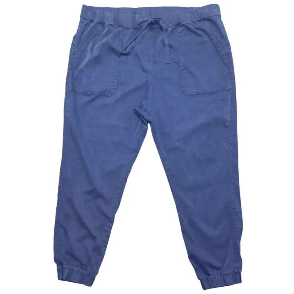 Caslon Drawstring High-Rise Blue Jogger Pant Size: XXL